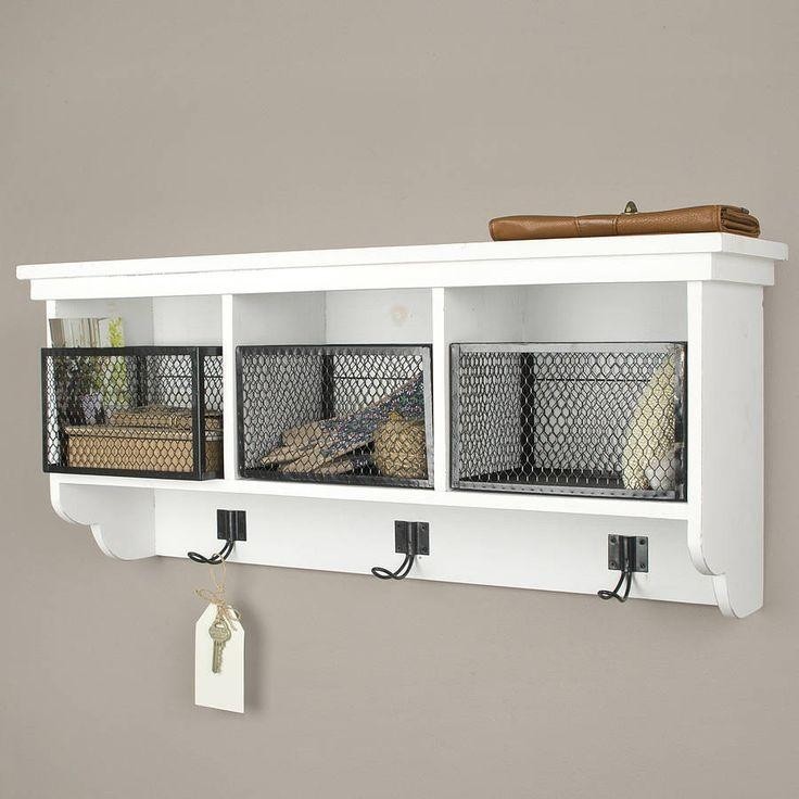 Shelves with baskets with hooks and for storage founterior