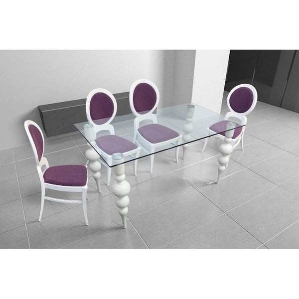 Shop delux clear glass dining table beige free