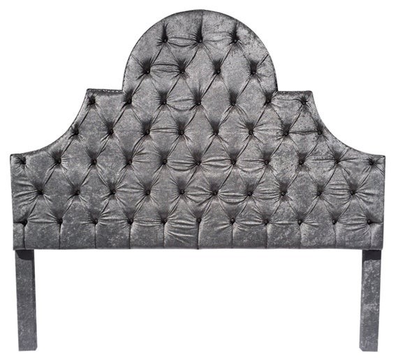 Silver gray king size headboard tufted upholstered headboard