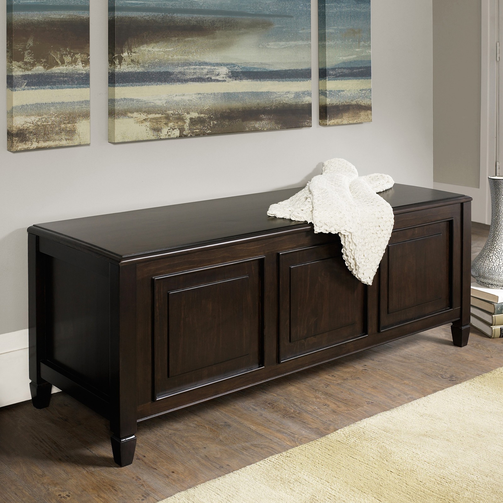 Simpli home connaught storage bench trunk indoor benches