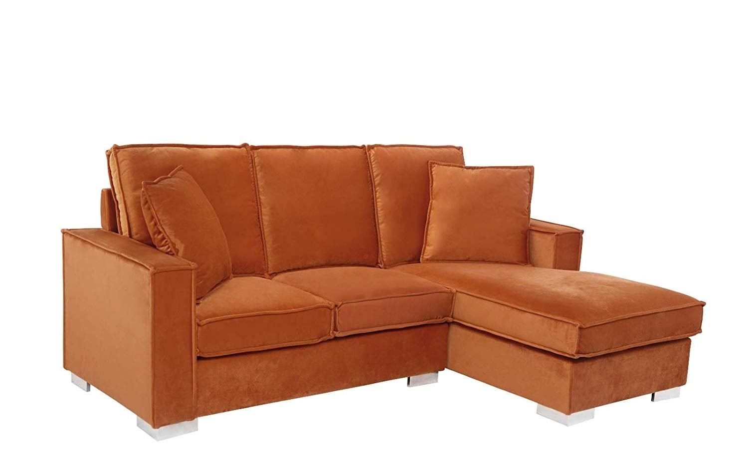 Small space l shape sofa velvet sectional with matching 1