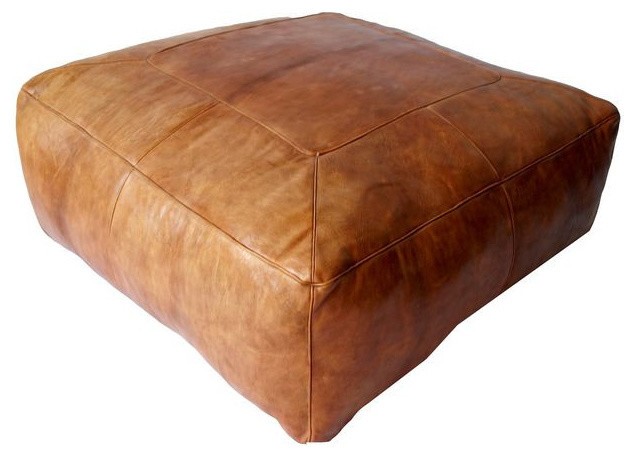 Sold out large moroccan square leather ottoman 4 800