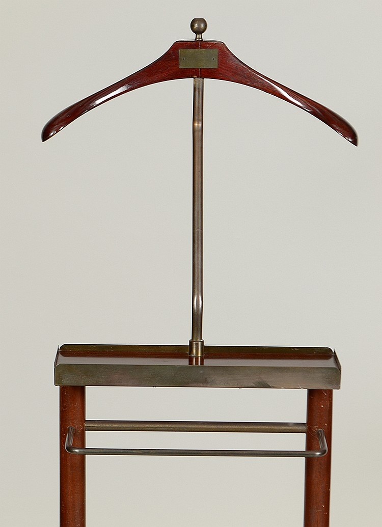 Sold price gentlemans mahogany and brass valet stand