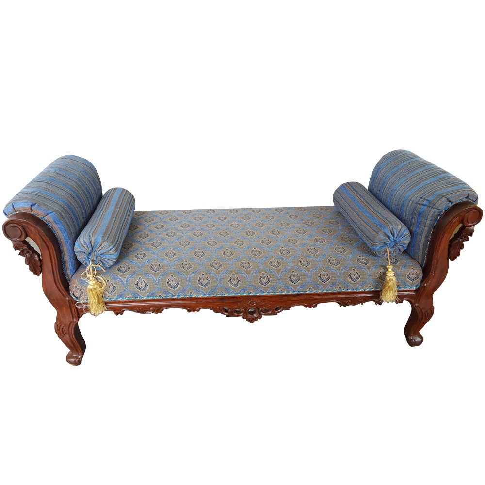 Solid sheesham wood handcrafted antibes backless chaise 1