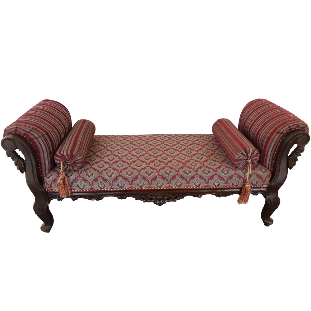 Solid sheesham wood handcrafted antibes backless chaise