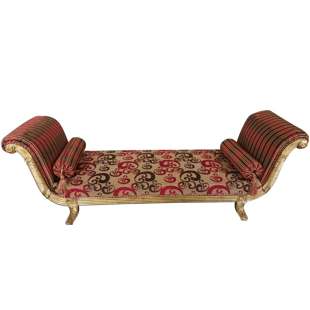 Solid sheesham wood handcrafted elite backless chaise