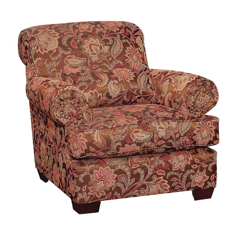 Southport 40 brown floral upholstered accent chair