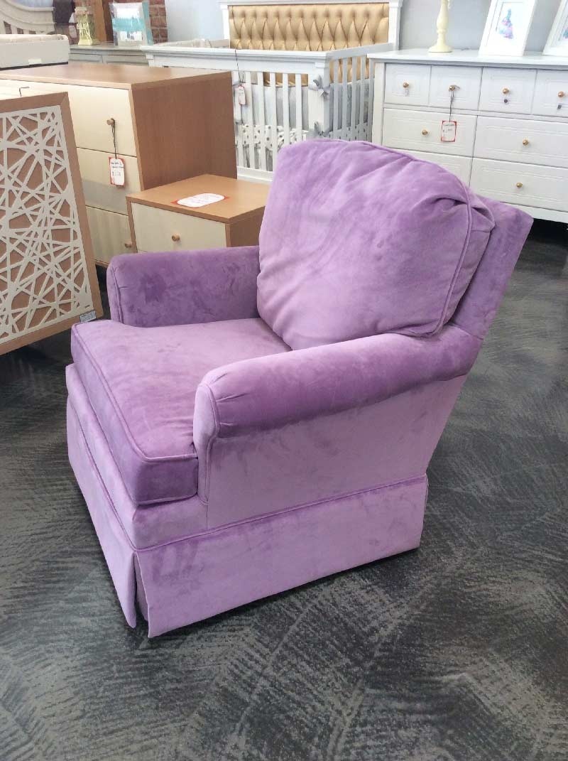 Swivel glider rocker nursing chair in purple microfiber 1