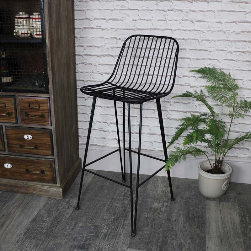 Tall black metal wire bar stool melody maison r