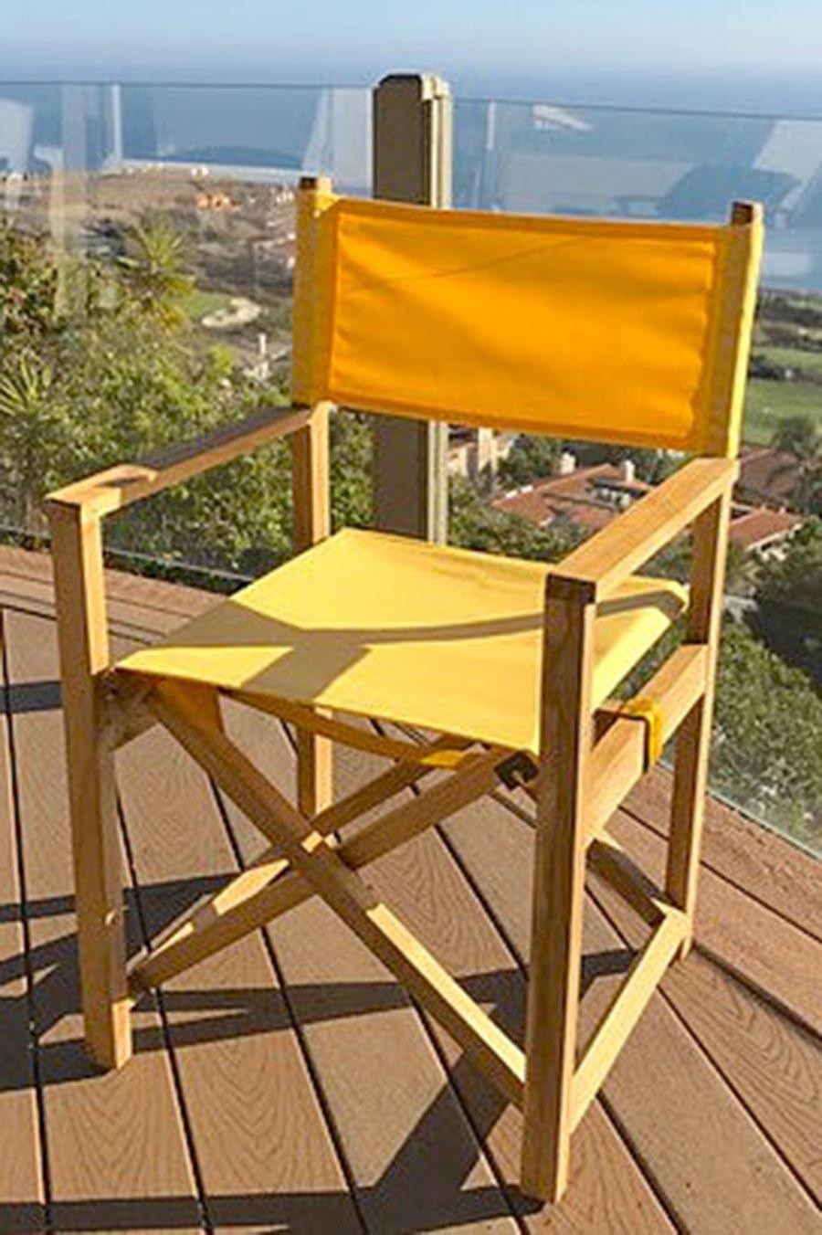 Teak folding directors chairs with sunbrella iksun teak