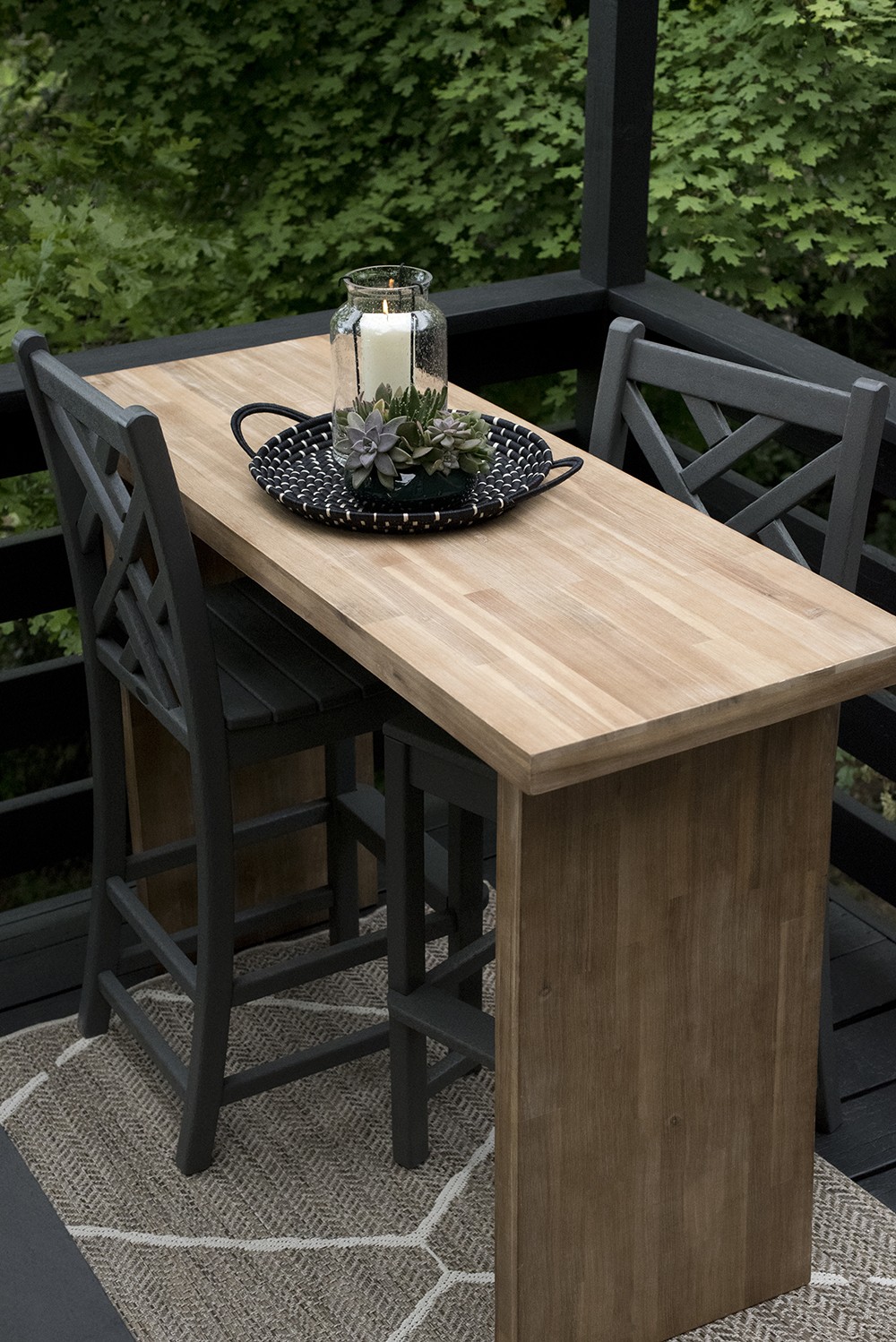 Teak outdoor bar height table room for tuesday