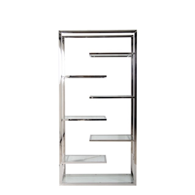 Trento tall clear glass bookcase fishpools
