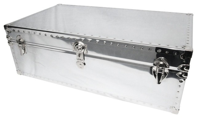 Trunk coffee table chrome metal contemporary coffee tables