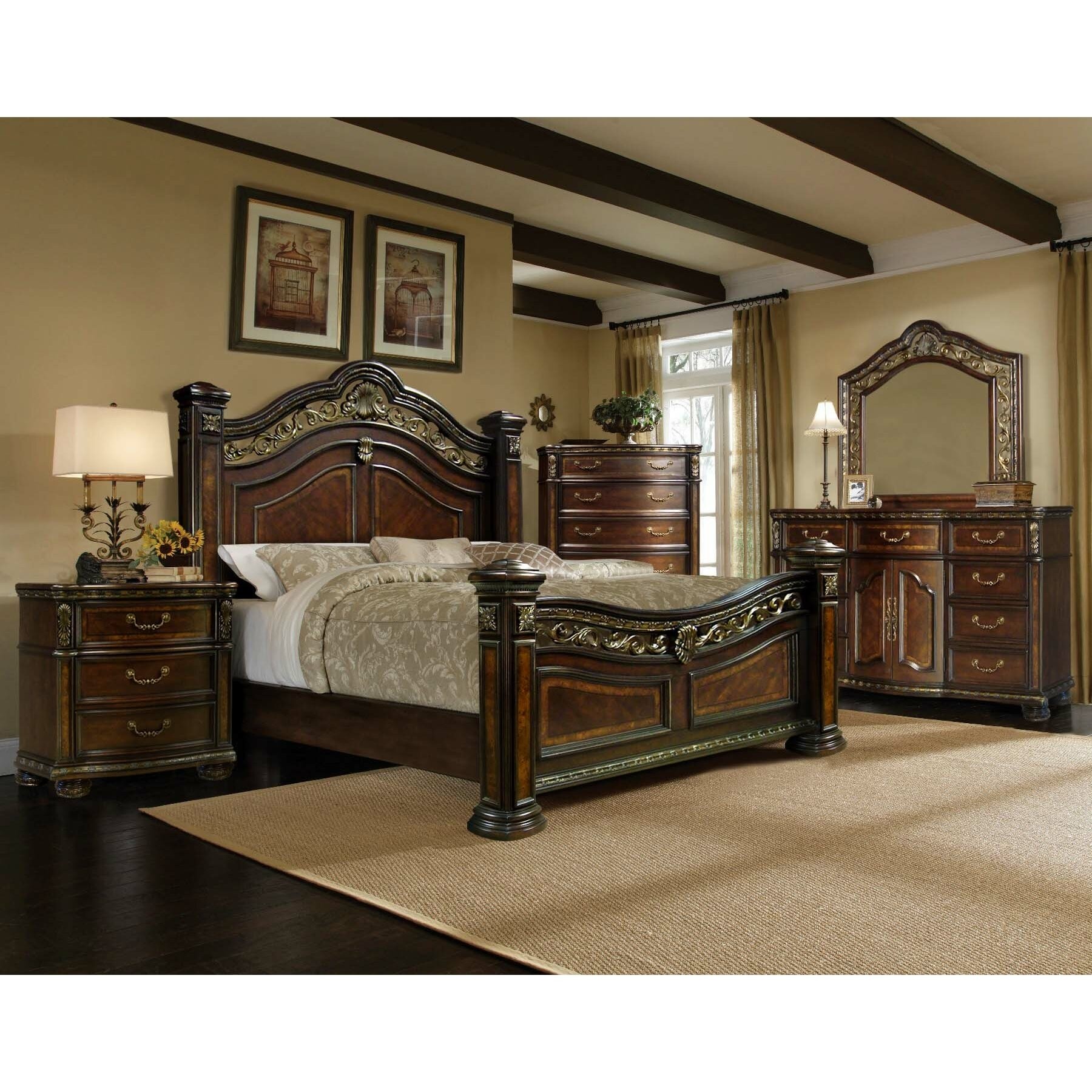 Ultimate accents old world 5 pc bedroom set