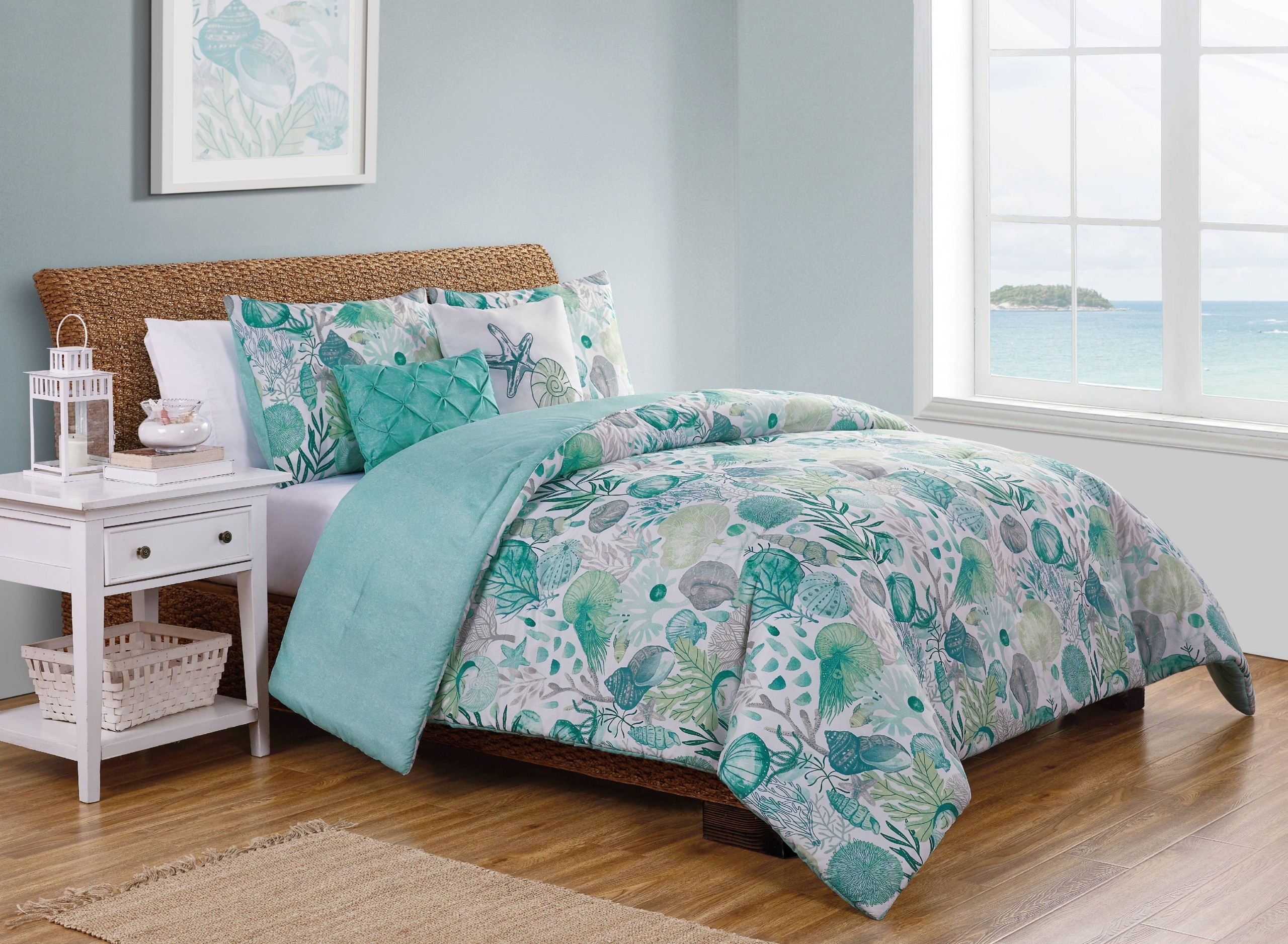 Vcny home ivory coast reversible seashell comforter set