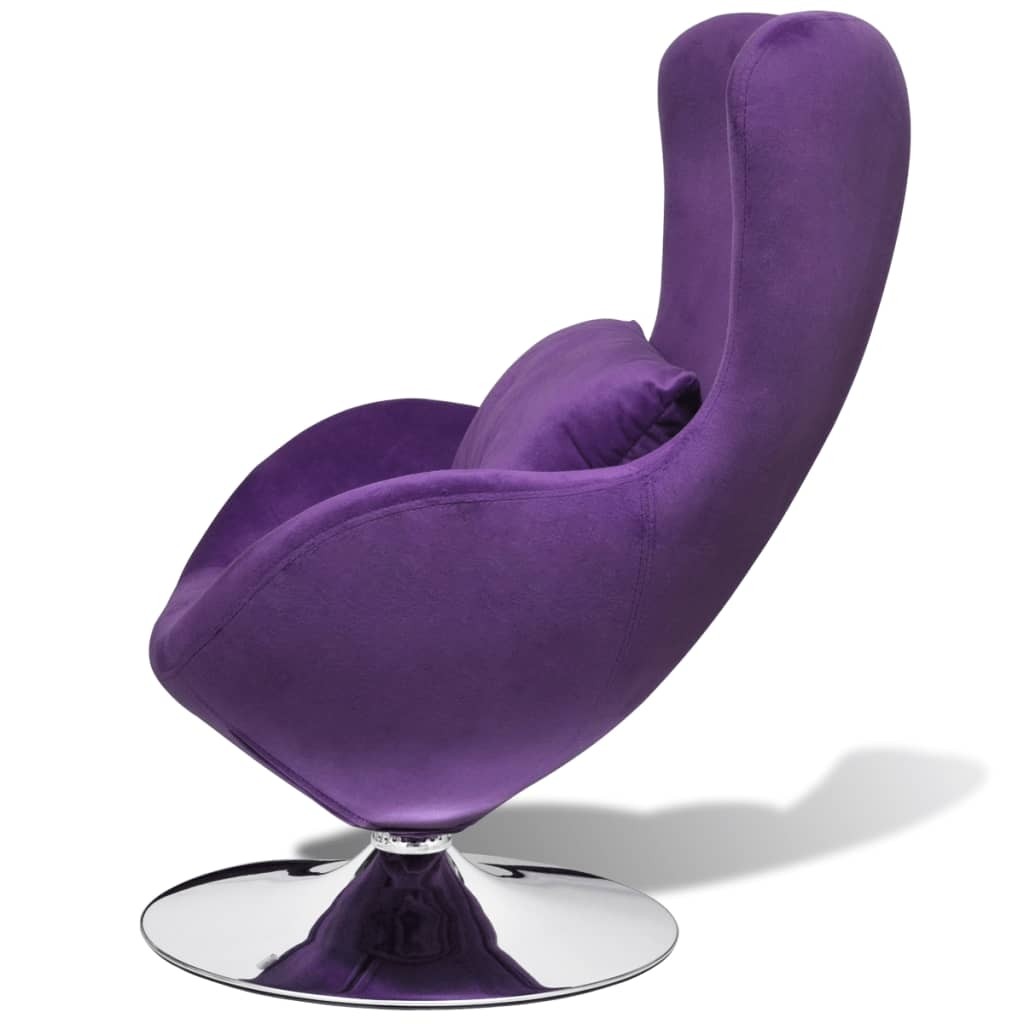 Vidaxl purple egg swivel chair with cushion small luxury
