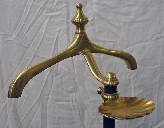 Vintage brass valet stand brass and iron valet butler stand