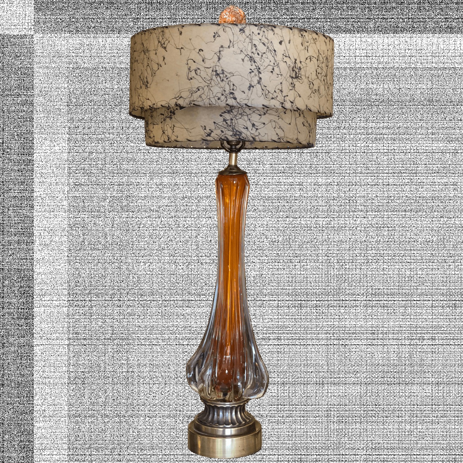 Vintage italian murano orange glass lamp 466