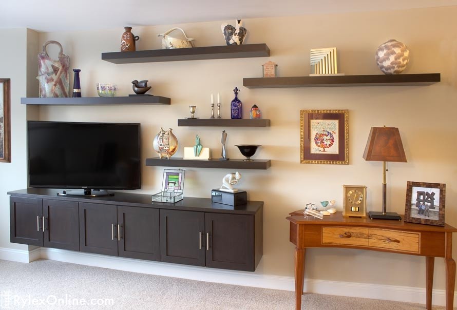 Wall mounted media cabinet floating shelves pomona ny