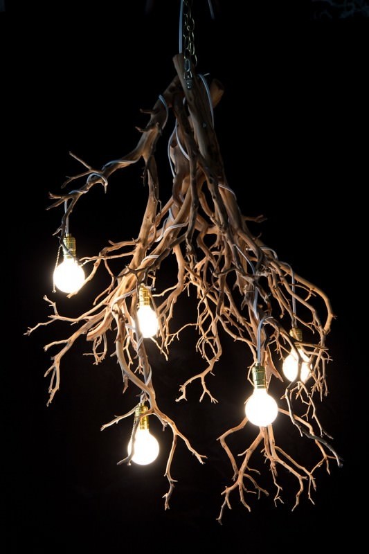 Whimsical tree branch chandeliers creative spotting
