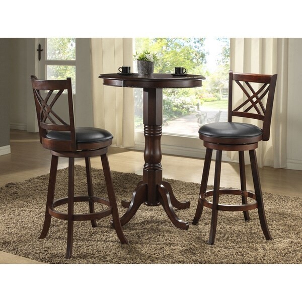 Whitaker furniture walnut 30 inch round pub table set