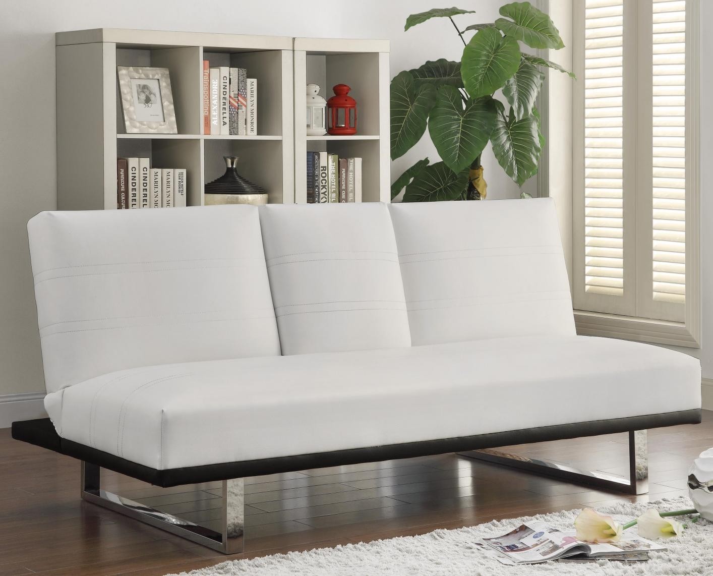 White leather futon steal a sofa furniture outlet los