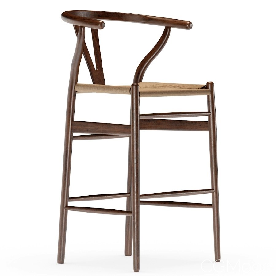 Wishbone counter stool 3d model for corona