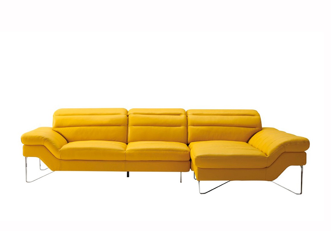 Yellow leather sectional sofa vg994 leather sectionals 1