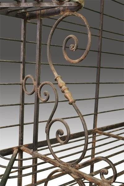130 vintage french wrought iron brass bakers rack lot 130