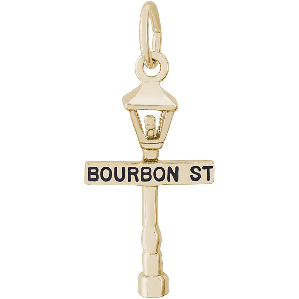 14k gold bourbon street lamp post charm diamond durrells