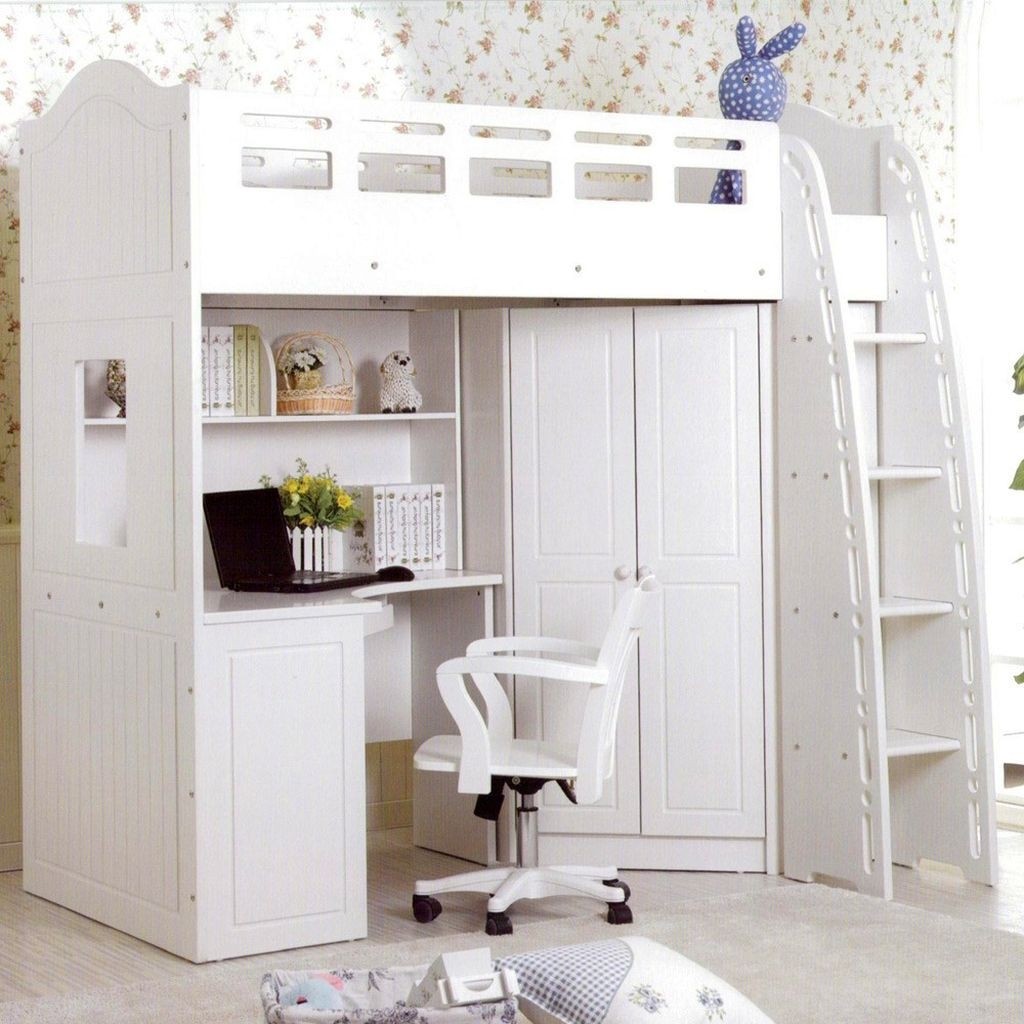 20 charming selections of white loft beds with desk 14