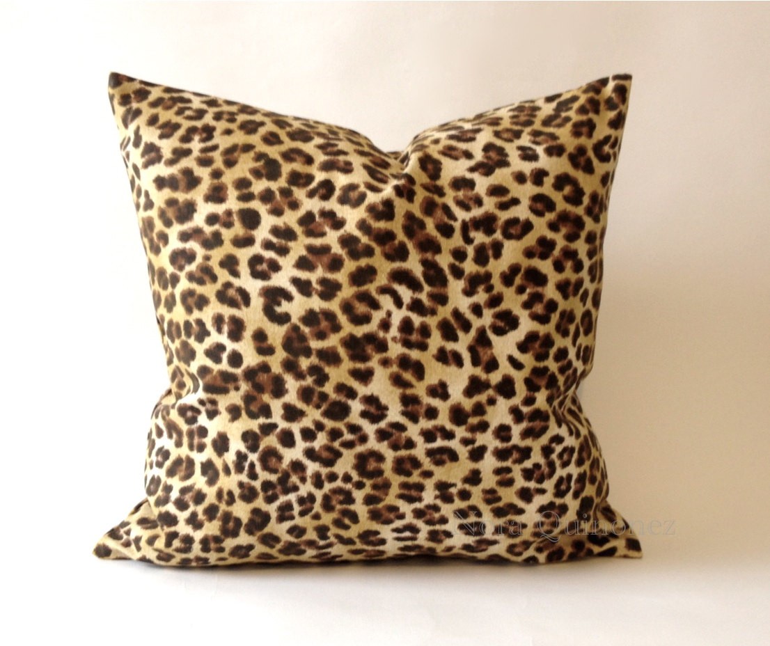 20x20 leopard print decorative pillow cover medium weight