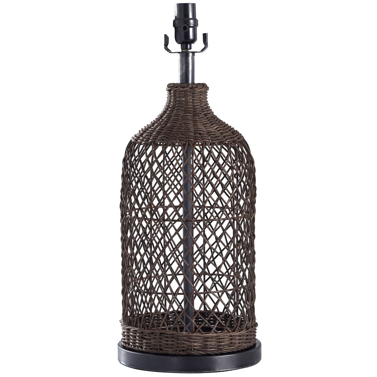 22 in brown rattan table lamp at home 1