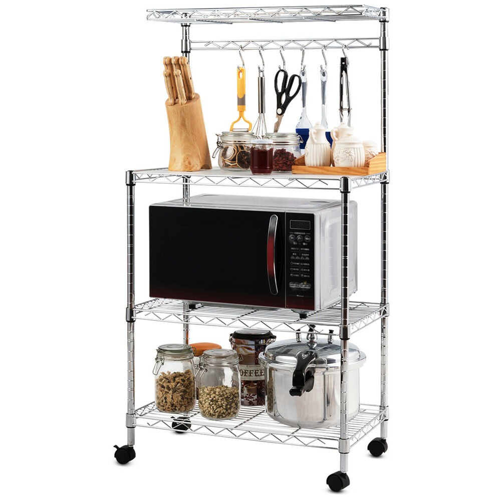 3 tier kitchen bakers rack microwave oven stand storage