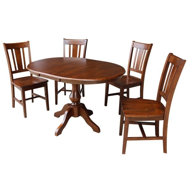 36 round dining table with 12 leaf and 4 san