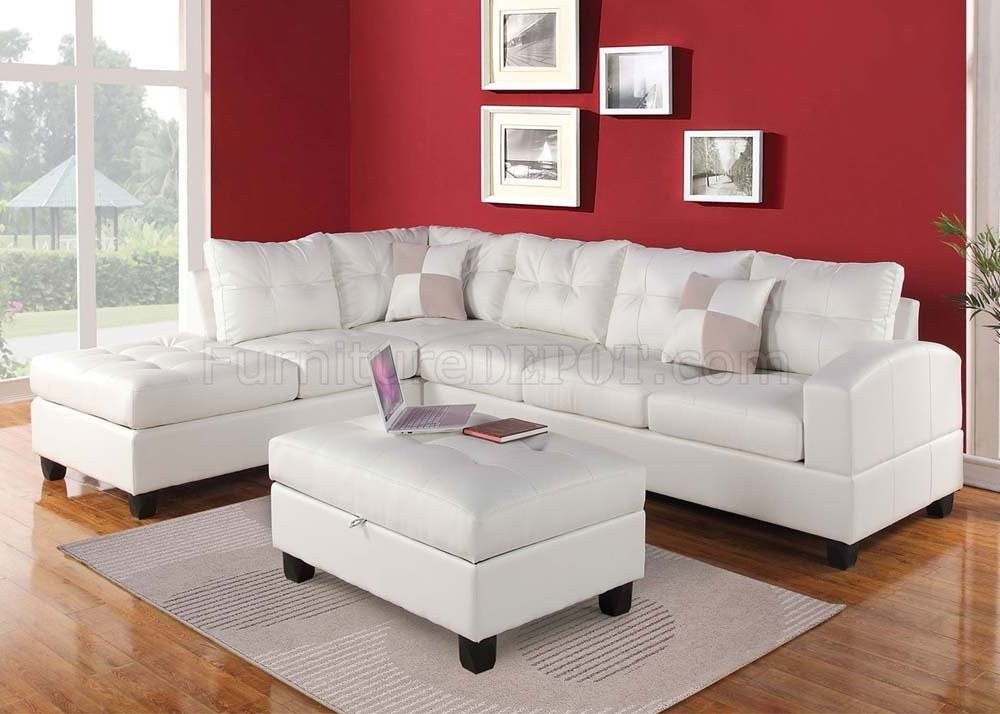 51175 kiva sectional sofa in white bonded leather by acme