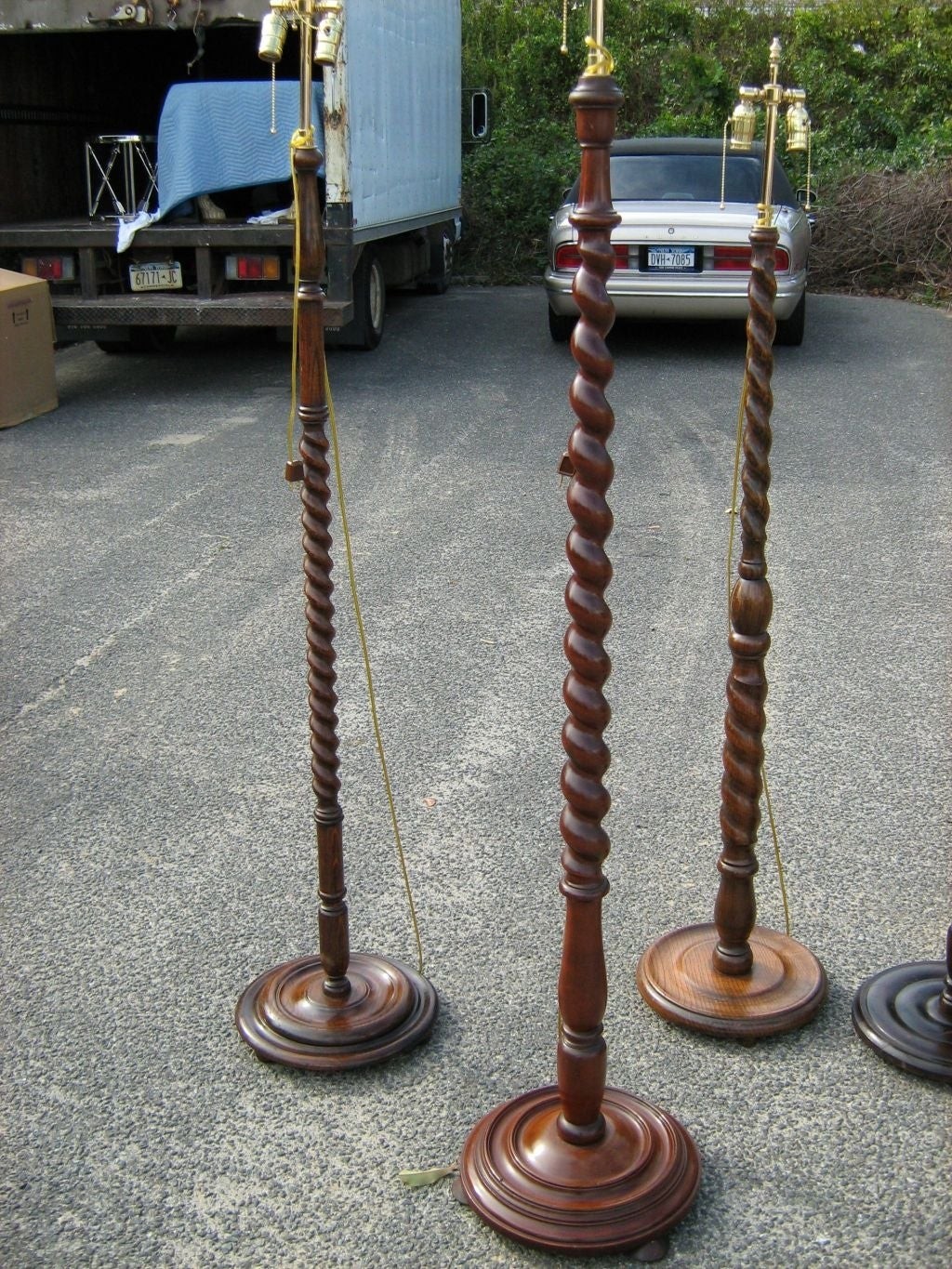 Antique barley twisted floor lamps at 1stdibs