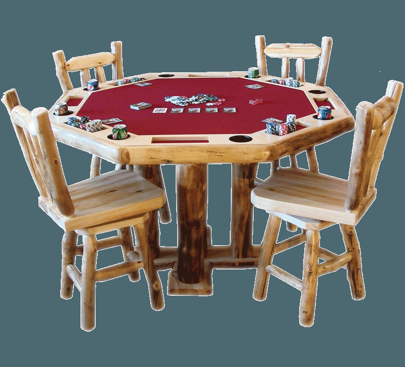 Aspen log round poker table rustic log furniture of utah
