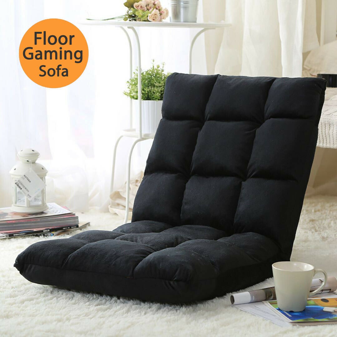 Black floor gaming sofa adjustable chair for adults kids 1