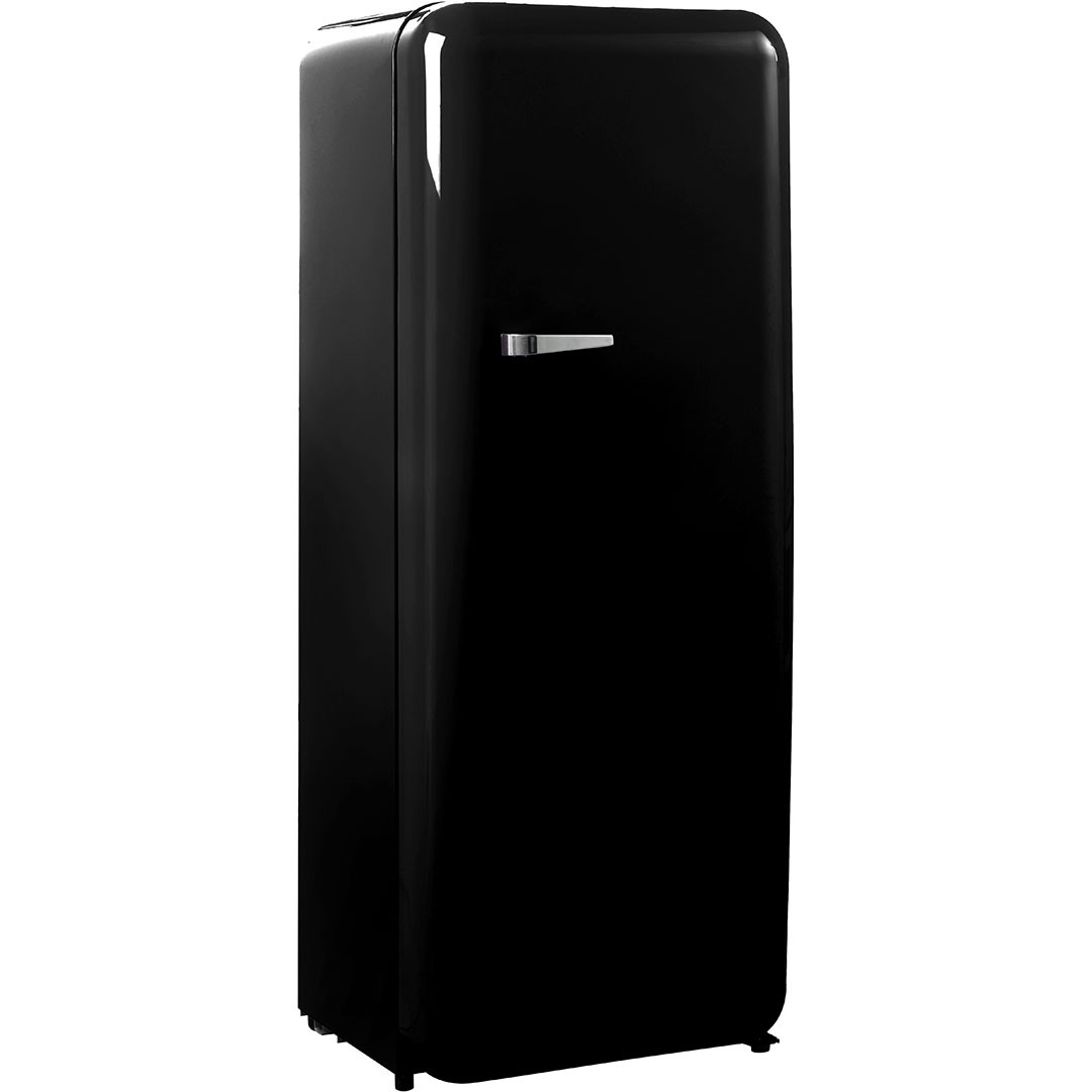 Black retro vintage refrigerator