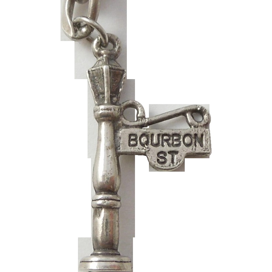 Bourbon street lamp post new orleans louisiana vintage