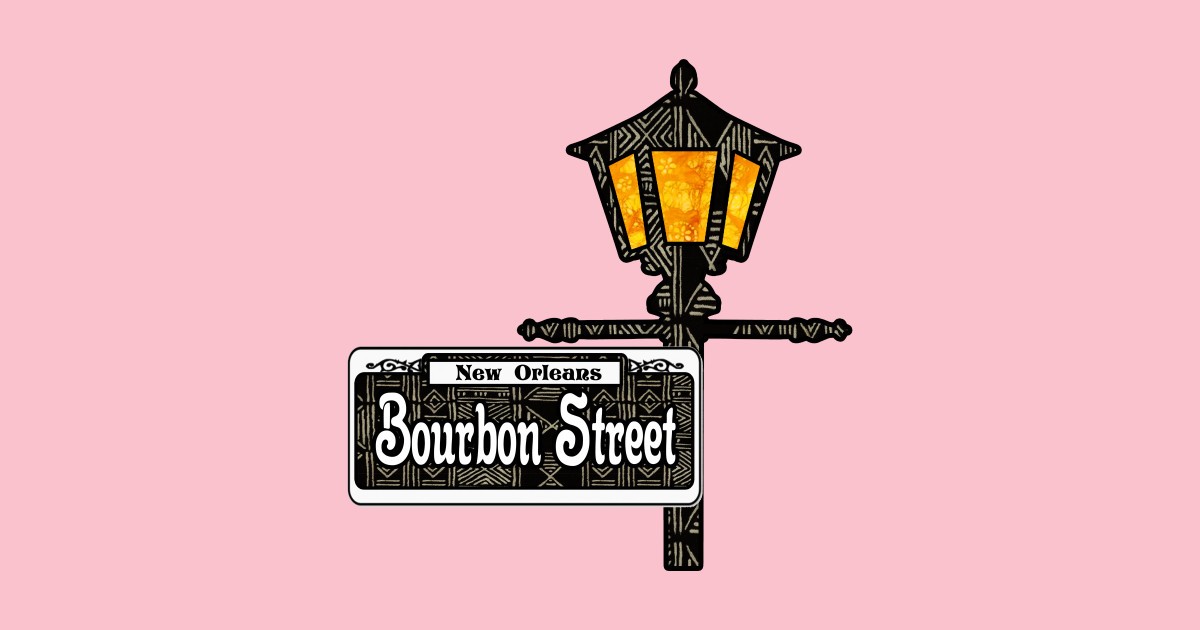 Bourbon street lamp post new orleans streets long