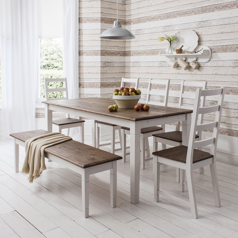 Canterbury dining table with 5 chairs and bench noa nani