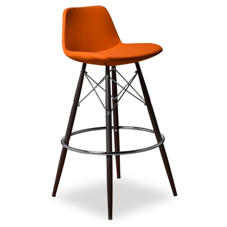 Cardiff modern orange wool bar stool eurway furniture