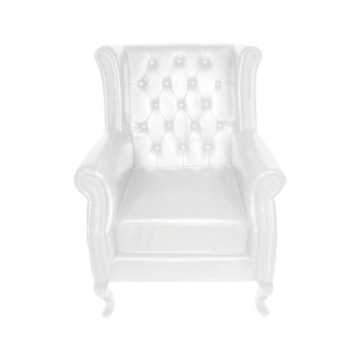 Chesterfield white leather wing chair contemporary