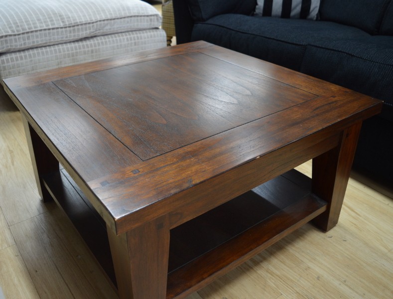 Classic murano dark wood square coffee table sold