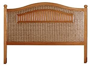 Cottage wood and wicker king size headboard