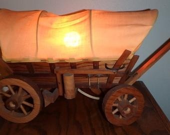 Covered wagon lamp etsy