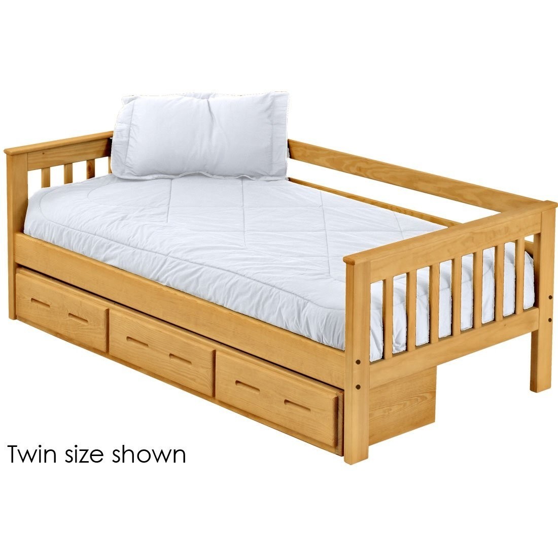 Crate mission day bed with drawers 29in high twin size