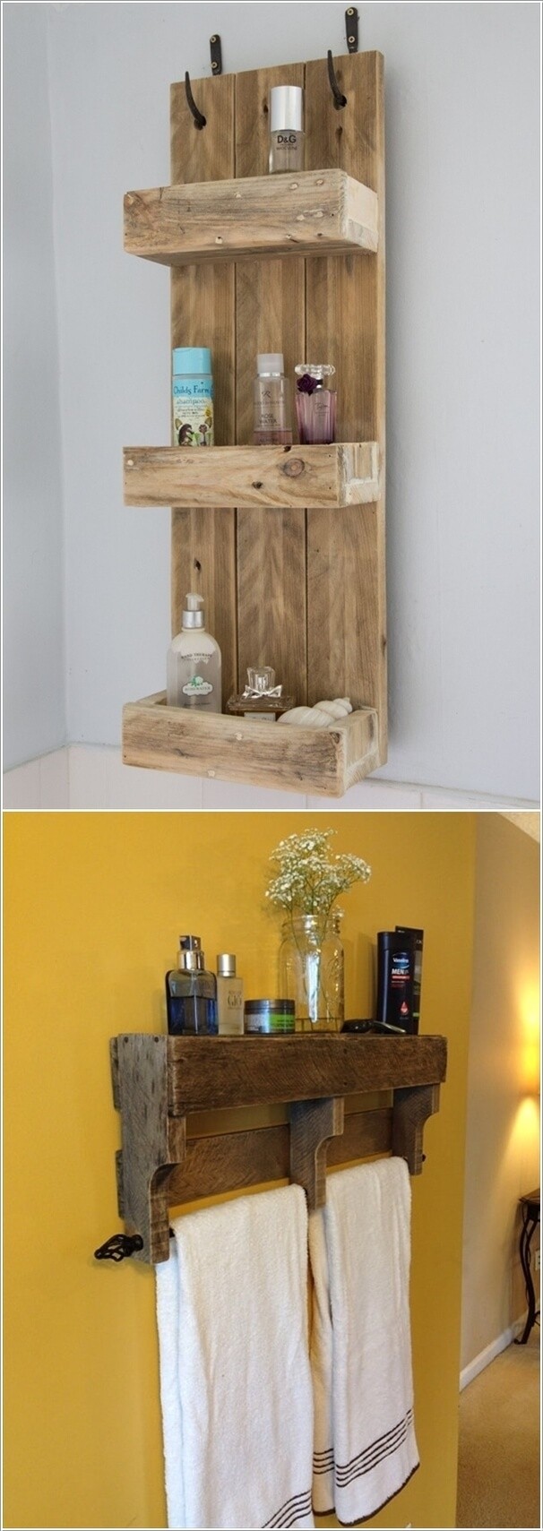 Create wall storage in your bathroom with diy shelves